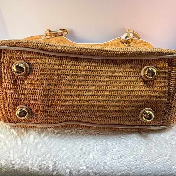 Michael Kors Tan Woven / leather Shoulder Bag with Gold Accents - Picture 10 of 15